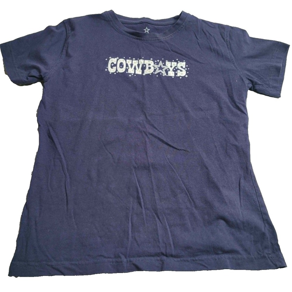 Cowboys Authentic Apparel Navy Short‎ Sleeve T-Shirt Women's Medium 100% Cotton